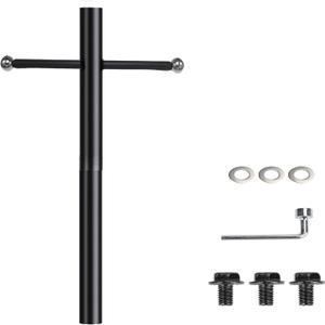 80 Inch Outdoor Lamp Post Weather-Resistant Black Steel Light Pole with Cast Iron Cross Arm for Driveway, Front Yard, Pathway Direct Burial Installation1Pack