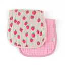 Itzy Ritzy Set of 2 Baby Burp Cloths  Ultra-Soft Absorbent Burping Cloths for Babies - Made of 100% Cotton Muslin and Generously Sized with Trendy Coordinating Prints  Machine Washable (Strawberry)