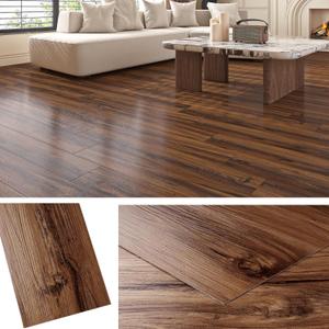 Livelynine 36-Pack 6x36 Peel and Stick Floor Tile Natural Wood Plank Vinyl Flooring Planks Self Adhesive Vinyl Floor Tiles Luxury Renter Friendly Floor Cover Waterproof RV Flooring Sticky Linoleum
