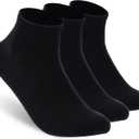 Merino Wool Ankle Socks, Men's Women's 90% Wool Athletic Thin Running Moisture Wicking Socks, 3 Pairs (Large, #Black)