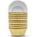 200 Pcs Gold Foil Cupcake Liners Standard Baking Cups Muffin Paper Cases