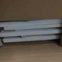 VASAGLE Small Storage Corner Floor Cabinet with Door, 7.9 x 7.1 x 31.5 Inches, Narrow Toilet Paper Storage Holder, Adjustable Shelves, for Bathroom, Living Room, Small Spaces, Cloud White UBBC310W01