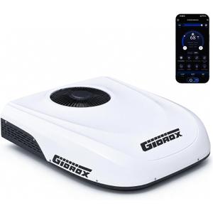 10000 BTU 12V DC RV Air Conditioner with Heater - Battery Powered, Low Power Consumption, Ultra Quiet & Fast Cooling Upgraded Rooftop AC Unit with APP Remote for Camper Van and Truck