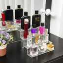 4 Tiered Stands for Display,4MM Thick and Durable,2 "Wide Clear Acrylic Risers Table Display Stand for Perfume Organizer,Cupcake Stands,Figurine Display,Makeup Display and Toy Funko Pop Display,1 Pack