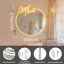 Neonawall Good Times Neon Sign Mirror, Retro Dimmable Circle Wall Decor with Warm White Light, USB Powered Acrylic Mirror for Bedroom, Living Room