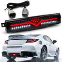 3-in-1 LED Rear Bumper Light for 2021 2022 2023 2024 2025 Subaru BRZ, Toyota GR86 Smoked Lens Rear Fog Brake Tail Reverse Light, JDM Style Full LED 3rd Brake Light Upgrade, Plug & Play