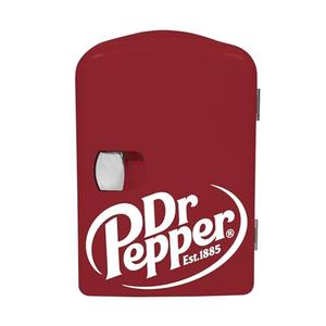 CURTIS MIS135DRP DR. Pepper Mini Portable Compact Personal Fridge Cooler, 4 Liter Capacity, 6 Cans, Makeup, Skincare, Freon-Free & Eco Friendly, Maroon