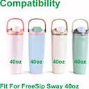 Replacement Lid Compatible with Owala FreeSip Sway 40oz Water BottleReplacement Top Cap with Carry Handle Leak-Proof Lock (Green)