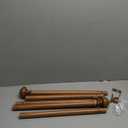 Wood Curtain Rods for Windows 48 to 84 Inch(4-7ft),1 Inch Heavy Duty Curtain Rods with Imitation Wood Grain Finials, Boho Adjustable Drapery Rod of Window Treatment, Wood Grain