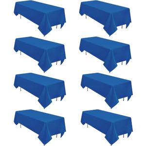 8 Pack Royal Blue Tablecloth Rectangle 60 x 126 Inch for 8 Foot Tables