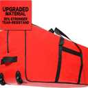 HOMEST Christmas Tree Storage Bag, Fits for 4.5-7 ft Xmas Artificials, Zippered Bag with Reinforced Carrying Handles and Wheels, Red (Bag Only)
