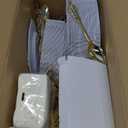 Hioasis 350pcs White and Gold Plates - White Party Plates for 50 Guest, Include 100 Heavy-duty Plates(20% Thicker Than Standard), 150 Cutlery Set, 50 Napkin, 50 Cups