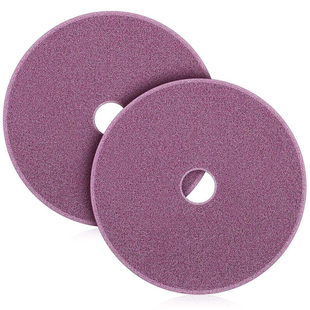 Duraaamo 2 Pcs 1/8 Inch Grinding Wheel Chainsaw Chain Sharpening Replace Chain Sharpening Grinding Wheel Discs Ceramic Stone Replace (Pink-red)