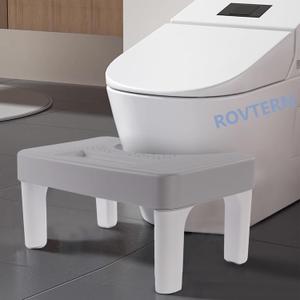 6.7 Inch Step Stool,ROVTERN Portable Plastic Foot Stool,ROVTERN Non-Slip Potty Stool for Bathroom