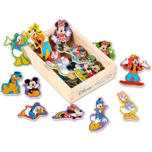 Melissa & Doug Disney Mickey Mouse Wooden Character Magnets (20 pcs) Toys for Disney Fans, Mickey Mouse Fridge Magnets, Pretend Play & Toddler Toys for Kids Ages 2+