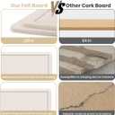 Bulletin Board, 36 X 24 inches Cork Board with 20 Pushpin, Felt Cork Board Notice Pin Board, Self-Adhesive Vision Board Mood Board Foldable Photo Board for Wall - Oatmeal