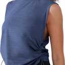 Women's Workout Tank Tops 2025 Summer Yoga Shirts Athletic Top Gym/Running Cropped Tank Tops (Blue, M)