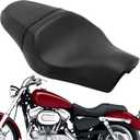 Two Up Seat for Sportster XL 2010-Up, Motorcycle Driver Passenger Low Profile 2 Up Leather Seat Pad for Harley Davidson Iron 883 1200 Forty-Eight 48 Seventy-Two 72 SuperLow XL883 XL1200 Accessories