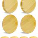 TERESRY Replacement Wooden Lids for Pyrex, Anchor Hocking Glass Containers 7200 * 4, Bamboo Lids for Pyrex 2Cup Glass Bowls, Bowl Covers with Leakproof Silicone Gasket 4 Pack