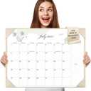 Gannyfer Desk Calendar 2025-2026 with Desktop Mat - 18 Month Large Table Calendar, 22" x 17" Desktop Pad Calendar for Planning and Organizing In Your Family, School or Office(6 Stickers Included) (White) (Gray)