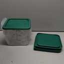 4 pcs 6qt Food Storage Containers with Lid, Square Clear Commercial Storage Containers with Handle and Scale for Food Storage in Home Kitchen & Dining (Green)