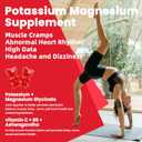 2 x Potassium Magnesium Gummies - High Absorption Magnesium Glycinate & Potassium Citrate Plus Omega 3, B6, D3, K2 & Calcium - Chewable Gummy for Leg Cramps, Immunity & Energy Strawberry 120 Gummies
