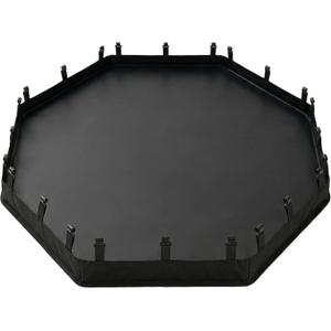 PJYuCien Octagonal Playpen Bottom Pad for 24" Side Metal Pet Pen, Waterproof 600D Oxford with Raised Edges & Snap Hooks, Washable for Puppy Small Animals, Black, No Pen: 00-Inch High, Only Bottom Pad 