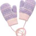 Kid's Knitted Mittens with Rope - Soft, Warm Winter Mittens for Kidsfor 3-5 years