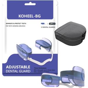 KOHEEL BG Adjustable Night Guard for Teeth Grinding, No-Boil Dental Guard for Bruxism Relief, 2 Count (Thick)