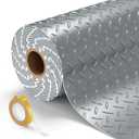 8.2x20 FT Garage Floor Mat, 2.8mm Thickened Garage Flooring Heavy Duty Rubber Garage Floor Mats for Under Car, Diamond Plate Garage Mat for Garage, Workshop, Enclosed Trailer (Grey)