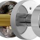 Polished Chrome Door Knobs Interior, Polished Chrome Privacy Door Knob with Lock, Heavy Duty Round Modern Door Handle for Bedroom Bathroom (1 Pack Privacy)