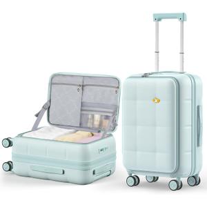 MGB 20 Inch Expandable Carry On Luggage Airline Approved (Aquamarine)