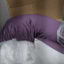 QUEEN ROSE Extra Long U Shaped Body Pillow, 65in Pregnancy Pillows for Sleeping, Full Body Support for Adults and Maternity Women, Cooling Sateen Cover, Purple and White