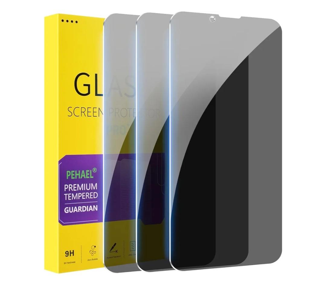 PEHAEL 3 Pack for iPhone 17e/iPhone 16e/iPhone 14/iPhone 13/iPhone 13 Pro Privacy Screen Protector Full Coverage Anti-Spy Tempered Glass Film 9H Hardness Easy Installation Bubble Free [6.1 inch]