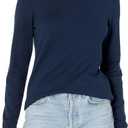 Amazon Essentials Women's Classic-Fit Lightweight Long-Sleeve Turtleneck Sweater  (Large, Navy)