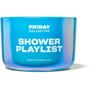 Friday Collective Shower Playlist Candle Fresh & Clean Scented Made with Essential Oils 3 Wicks 13.5 oz
