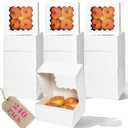 qiqee Auto-pop Up 240pcs White Bakery Box with Window 6"6"3" Macaron Boxes Small Donut Pastry Boxes for Party Mini Cookie Boxes