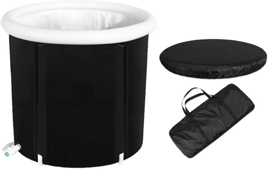 Sportsman's New Portable Ice Bath Tub for Athletes – Premium Cold Plunge Therapy Hot and Cold Tub with Thermal Insulation, Suitable for Home or Outdoor SPA Experience - (29.5’’ x 29.5’’)