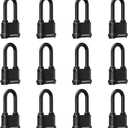 CINCINNO Weatherproof 4 Digit Combination Lock, Heavy Duty Combo Lock with Long Shackle for Outdoor Shed, Garage, Gate, Fence, 12 Pack
