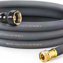Garden Hose 5/8" x 25ft - Brass Rubber Heavy Duty Water Hose 600 PSI Burst Pressure, Durable Flexible Hose for Yard, Car Wash, Pets Gray