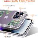 GiiKa for iPhone 14 Pro Case with Screen Protector, 6.1" Clear Full Body Shockproof Protective Floral Girls Women Hard Case with TPU Bumper Cover Phone Case for iPhone 14 Pro, Camellia