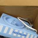Nostalgia Snow Cone Machine – Retro Table-Top 8 Oz Snow Cone Maker Makes 20 ICY Treats– Countertop Slushie Machine Includes 2 Reusable Plastic Cups & Ice Scoop-Vintage Blue