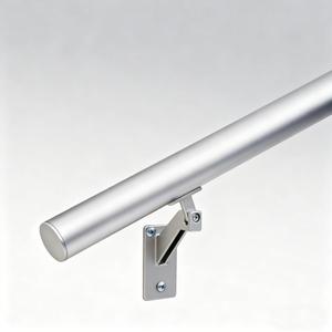 12 FT Handrails Kit for Indoor Outdoor StairsModern Aluminum Handrail Set1.4" Diameter Bar,Adjustable 304 Stainless Steel Brackets IncludedRust Free. (Anodized Shiny Silver, 12 FT)