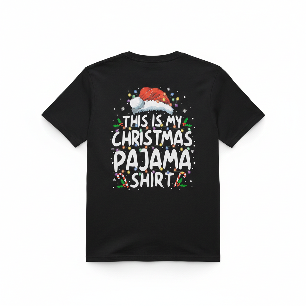 This is My Christmas Pajama Shirt Funny Xmas PJs Men Women TShirt, S