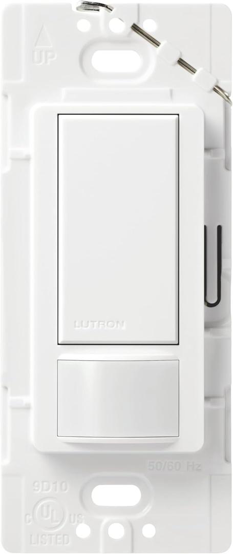 Lutron Maestro Motion Sensor Light Switch Indoor for Bathroom, Garage, Laundry Room, Closet, Occupancy Sensor Light Switch, Single-Pole, No Neutral, MS-OPS5M-WH (1 Pack) Lutron Maestro Motion Sensor Light Switch Indoor for Bathroom, Garage, Laundry Room, Closet, Occupancy Sensor Light Switch, Single-Pole, No Neutral, MS-OPS5M-WH (1 Pack)