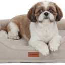 Aesthetic Dog Bed for Mediun Size Dogs Orthopedic with Cooling Gel Memory Foam Waterproof,Comfort Cute Cat Couch for Indoor Cats with Removable Washable Cover for Old Pet with Joint Pain (28.0"LX23.0"W X6.0"Th, Beige)