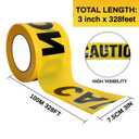 Yellow Caution Tape 3 Inch x 328 Ft Heavy-Duty Barrier Tape for Construction Safety Zones Crime Scenes Reflective Waterproof Tear-Resistant High-Visibility Hazard Warning Tape for Easter Day