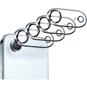 7 x ivoler 4-Pack Camera Lens Protector for iPhone Air 6.5'' Screen Protector Tempered Glass[Case Friendly][New Rersion],for iPhone 17 Air Scratch-Resistant,Clear+Black Circle (Transparent)