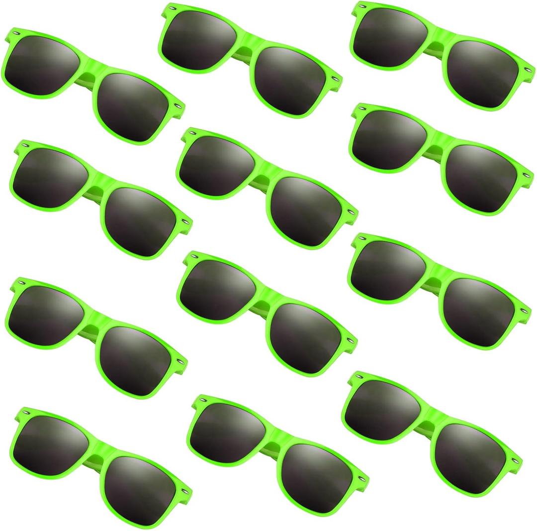 FEPITO 24 Pack Party Sunglasses Bulk for Birthday Party Favors Goody Bag Fillers for Beach Pool Party Toys for Adults, Green