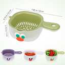 ABOOFAN 3Pcs Fruit Washing Bowl with Strainer, Dual-Layer Small Kitchen Colander with Handle, Vegetable Washing Draining Basket for Mini Berry Tomato Grape Washer